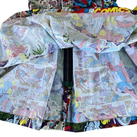 VTG Marvel Comics Fit and Flare Mini Skater Dress Spider-Man Hulk Thor Colorful - Picture 12 of 16